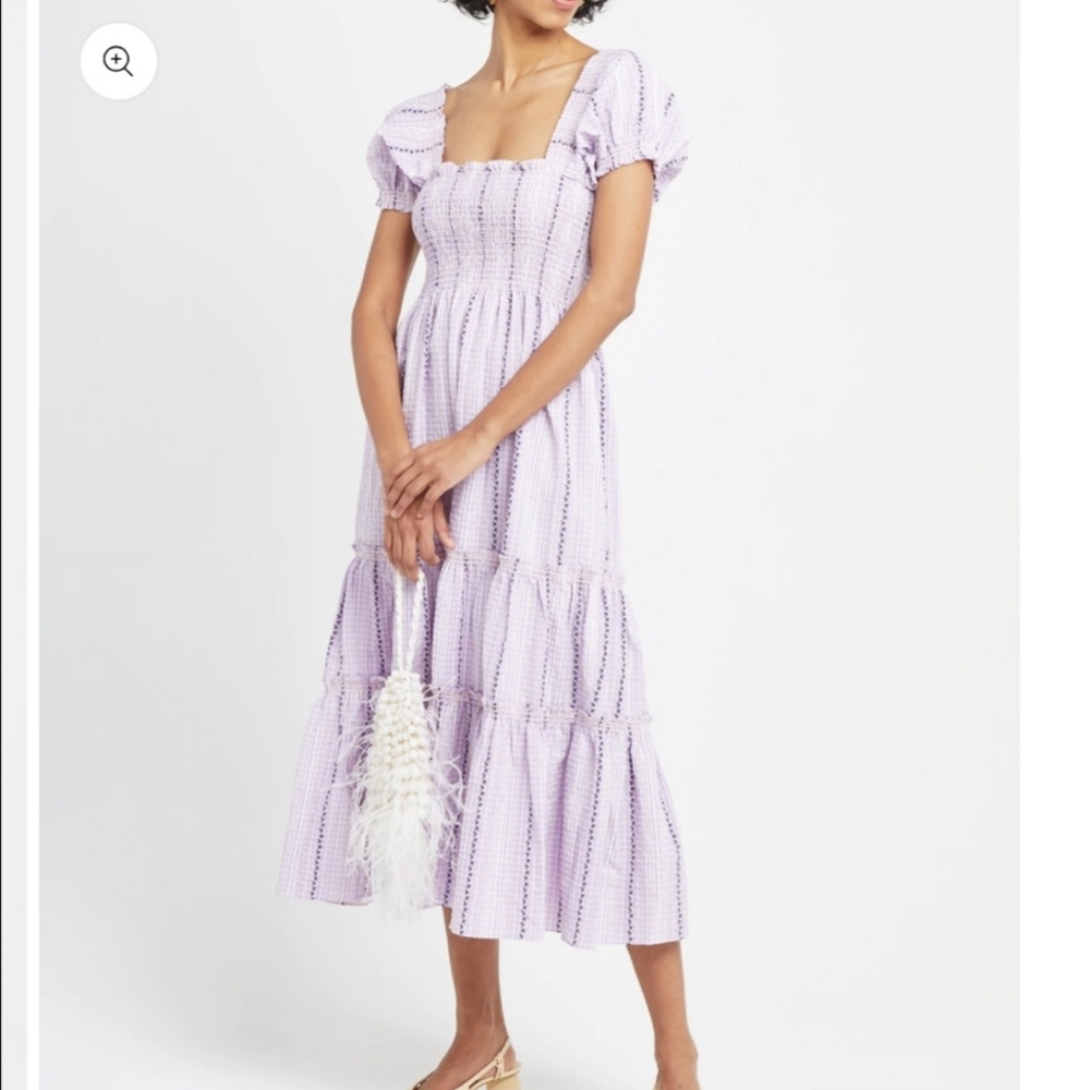 O . P . T Square Neck Smocked Maxi Dress